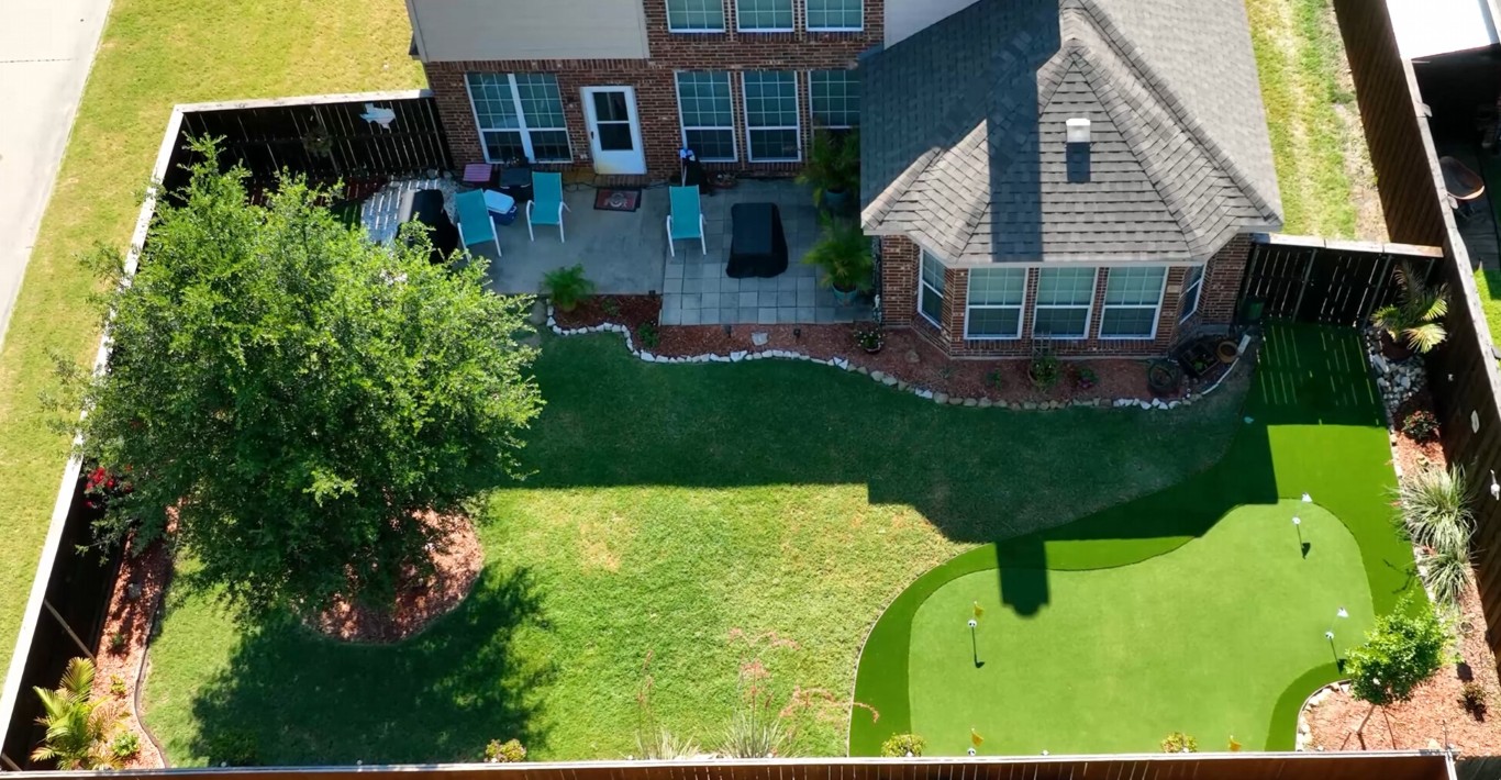 Sports turf installation in residential backyard in St. Charles, MO